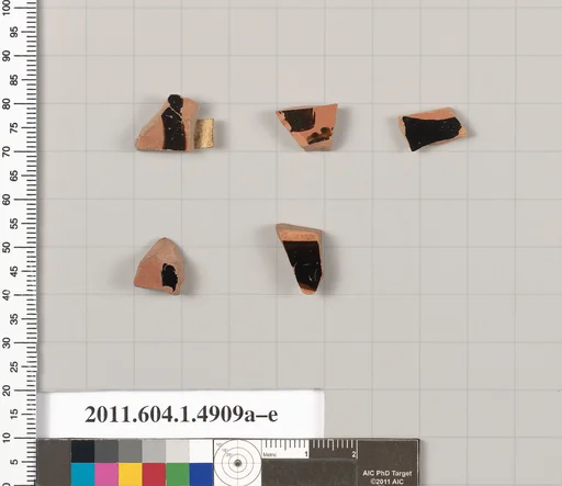 Terracotta fragments of kylikes (drinking cups)
