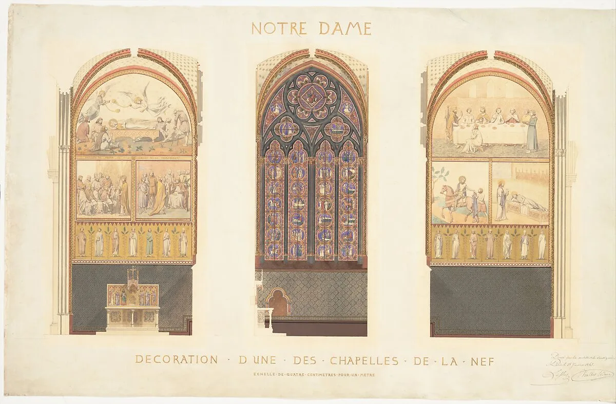 Plan for the Renovation of a Chapel in the Nave of the Cathedral of Notre Dame, Paris — Eugène-Emmanuel Viollet-le-Duc|Jean-Baptiste-Antoine Lassus