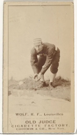 William Van Winkle "Jimmy" Wolf, Right Field, Louisville Colonels, from the Old Judge series (N172) for Old Judge Cigarettes