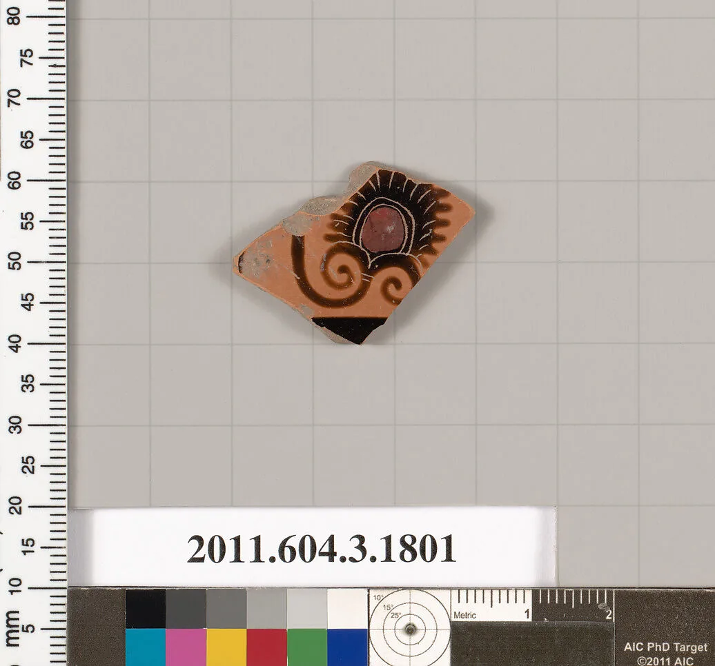 Terracotta fragment of a kylix: Lip cup (drinking cup) — Unknown