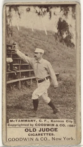 James Edward "Jim" McTamany, Center Field, Kansas City Cowboys, from the Old Judge series (N172) for Old Judge Cigarettes