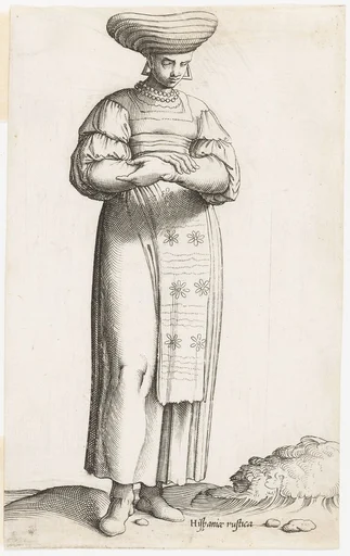 Costume Plate: Hispania Rustica mul. (with label on ground)