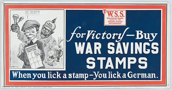 When you lick a stamp – you lick a German — New Jersey War Savings Committee
