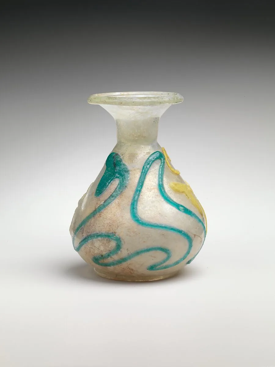 Glass snake-thread dropper flask — Unknown