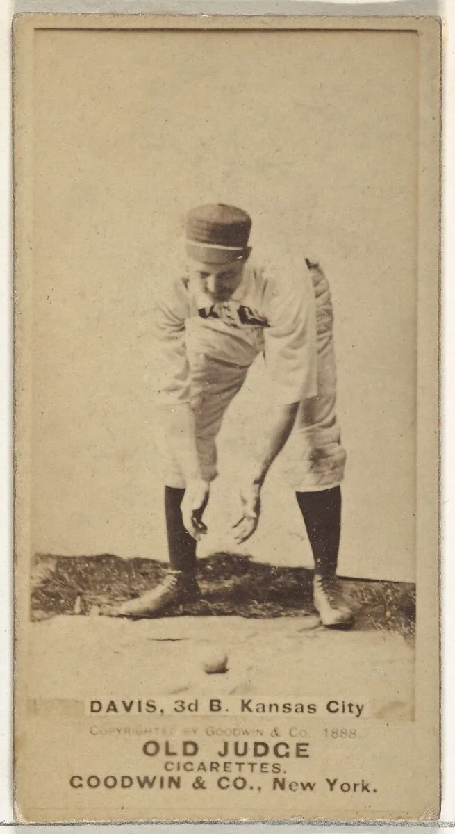 James J. "Jumbo" Davis, 3rd Base, Kansas City Cowboys, from the Old Judge series (N172) for Old Judge Cigarettes — Goodwin & Company