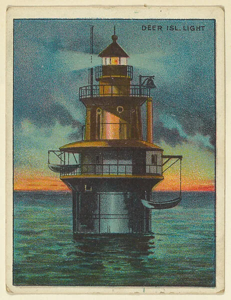 Deer Island Light, from the "Lighthouse Series" (T77), issued with Hassan Cigarettes by the American Tobacco Company — American Tobacco Company