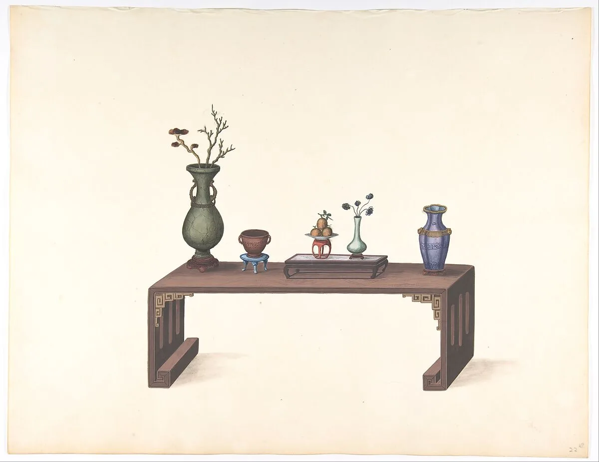 Low Table with Vases — Anonymous, Chinese, 19th century