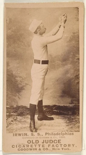 Arthur Albert "Doc" Irwin, Shortstop, Philadelphia, from the Old Judge series (N172) for Old Judge Cigarettes