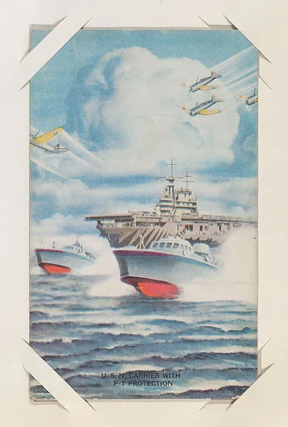 U. S. N. Carrier with P-T Protection from Military cards series (W615) — International Mutoscope Reel Company