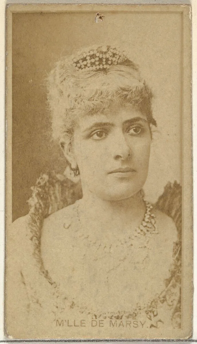 M'lle De Marsy, from the Actors and Actresses series (N145-8) issued by Duke Sons & Co. to promote Duke Cigarettes — American Tobacco Company|W. Duke, Sons & Co.