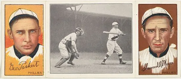 "Chase Ready for Squeeze," with George Paskert and Sherwood Magee, from the series Hassan Triple Folders (T202) — Hassan Cigarettes
