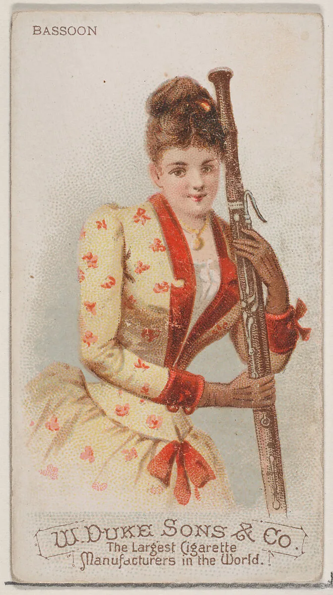 Bassoon, from the Musical Instruments series (N82) for Duke brand cigarettes — W. Duke, Sons & Co.|Schumacher & Ettlinger