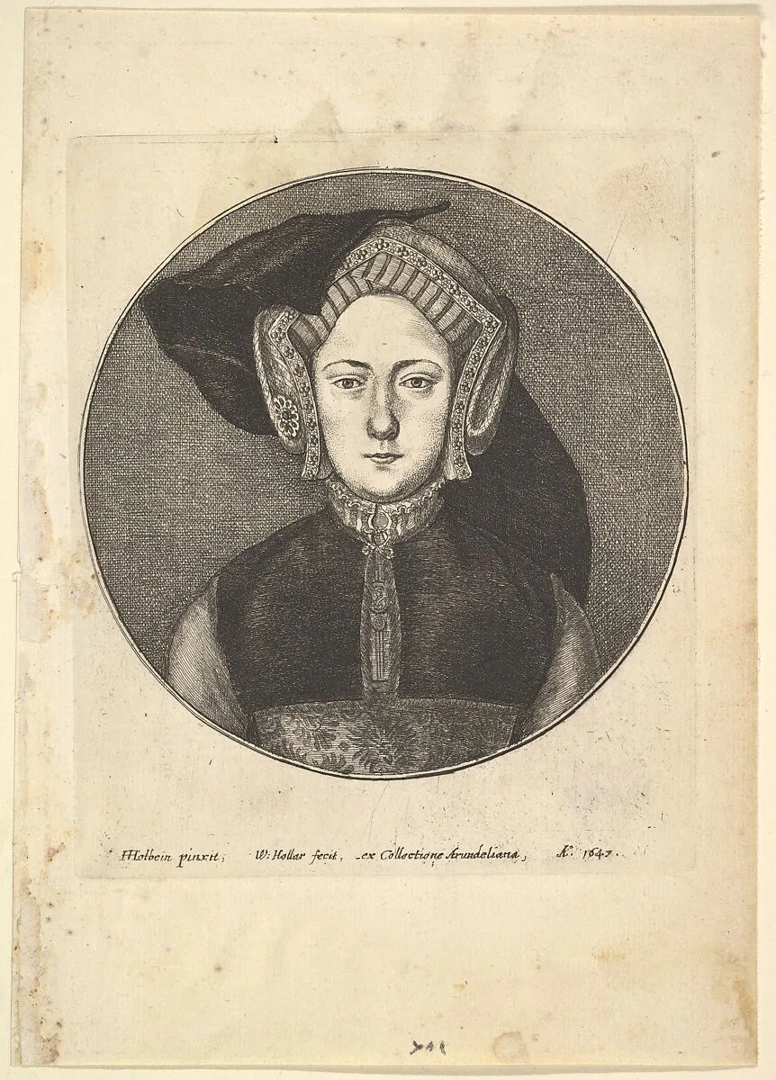 Portrait of a Young Woman — Hans Holbein the Younger|Wenceslaus Hollar
