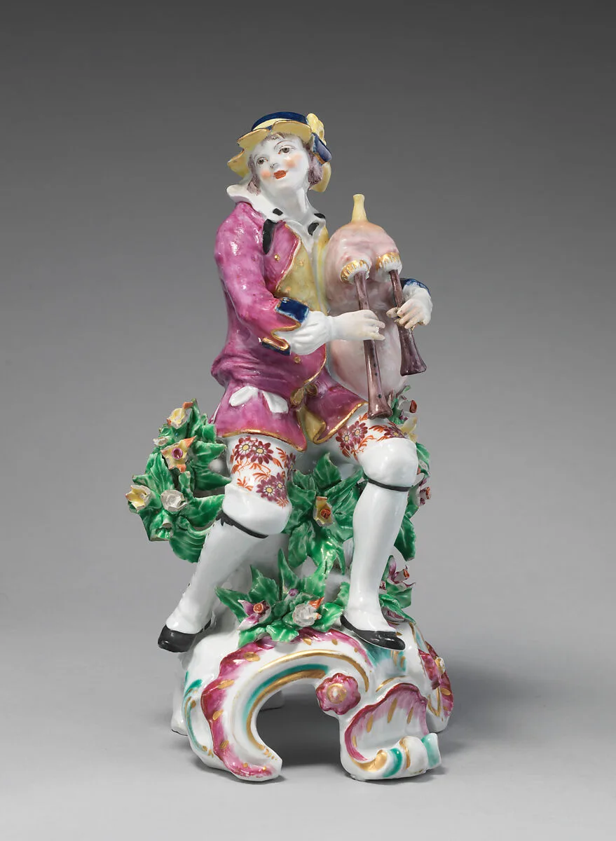 Seated musician (one of a pair) — Bow Porcelain Factory
