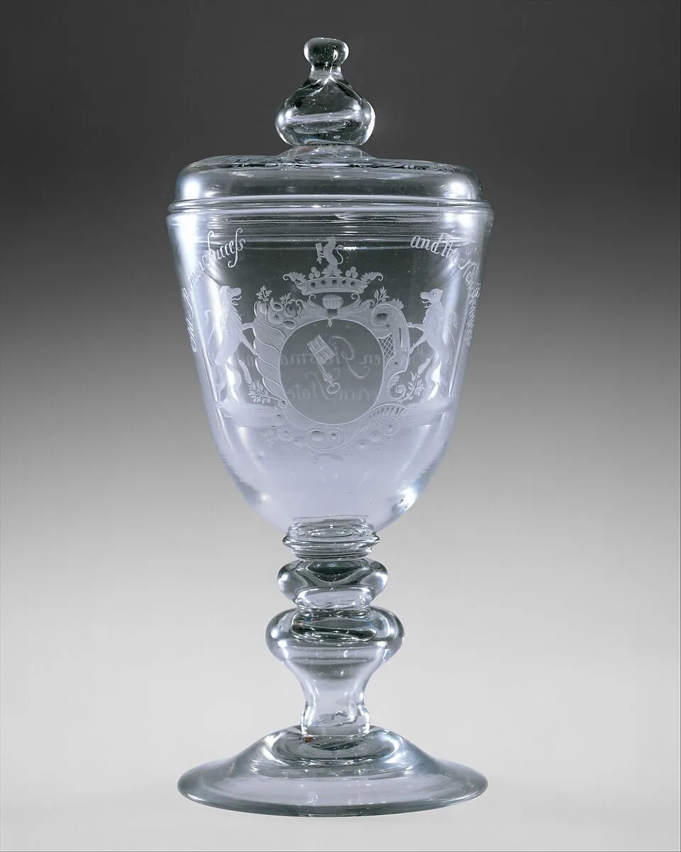 Covered goblet — New Bremen Glass Manufactory|John Frederick Amelung