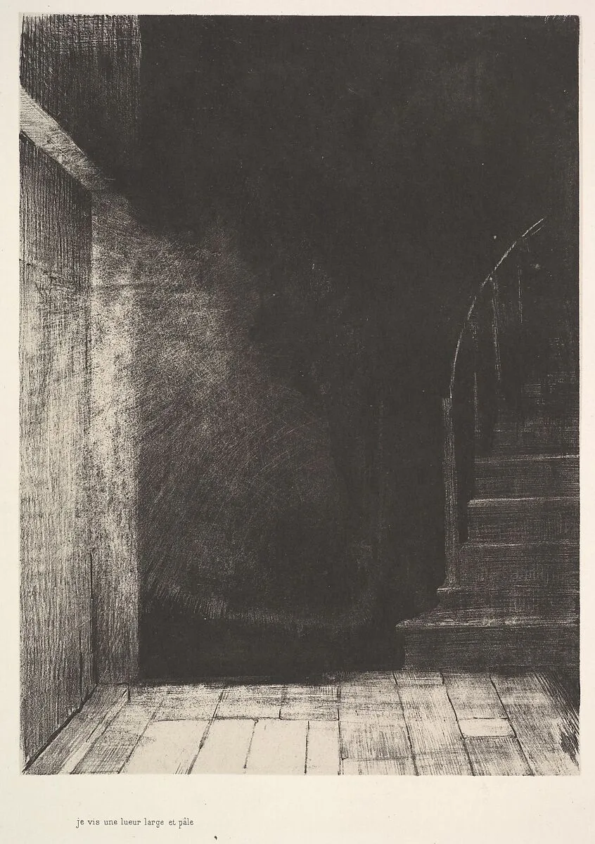 I saw a flash of light, large and pale — Odilon Redon
