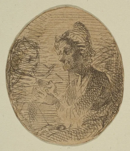 Old Woman and Child in Oval (from Sketches on the Coast Survey Plate)
