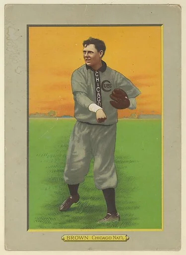 Mordecai "Three Finger" Brown, Pitcher, Chicago Cubs (National League), from Turkey Red Cabinets (T3)