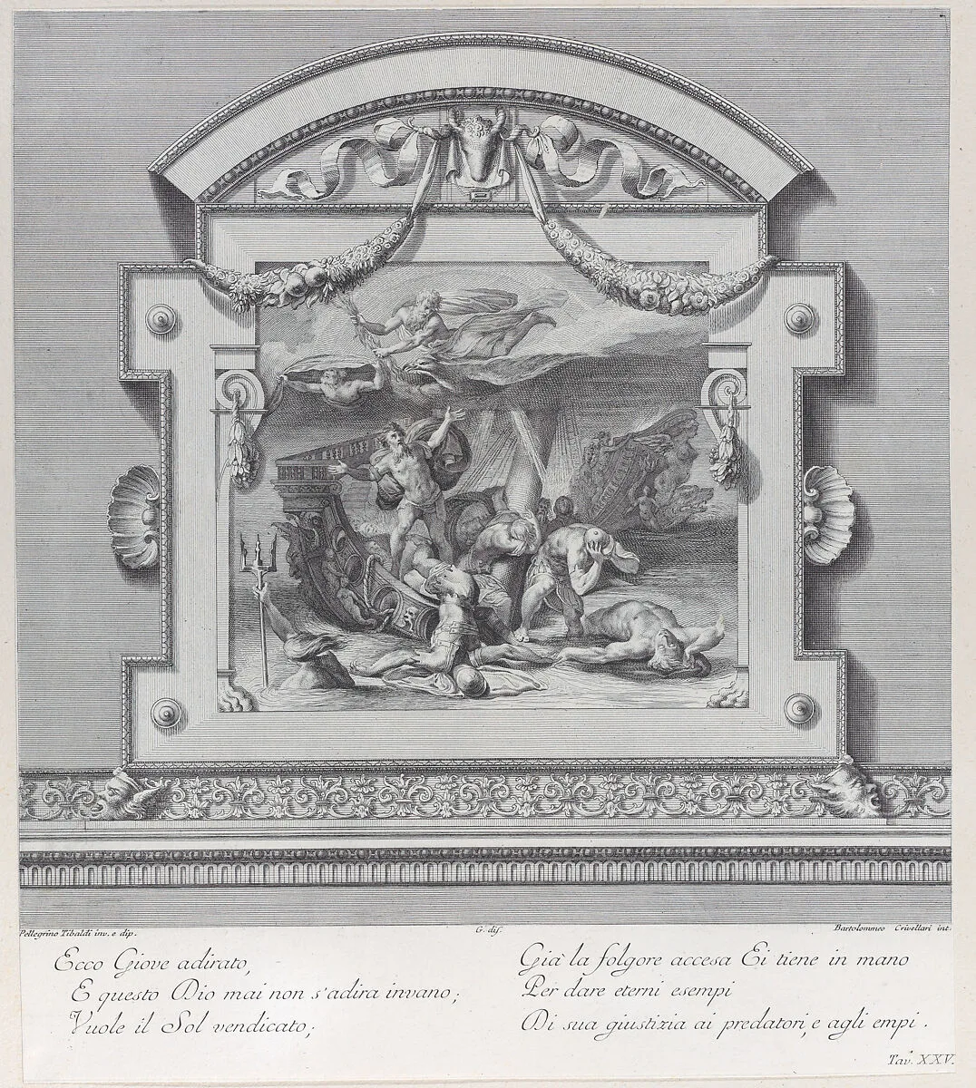 Plate 25: a shipwreck — Bartolomeo Crivellari|Pellegrino Tibaldi|Gabriel Söderling|Giampietro Zanotti