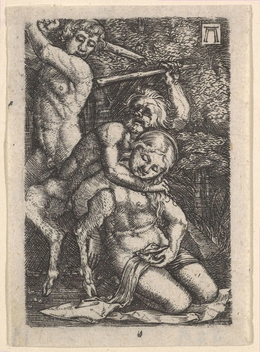 Two Satyrs Fighting Over a Nymph — Albrecht Altdorfer