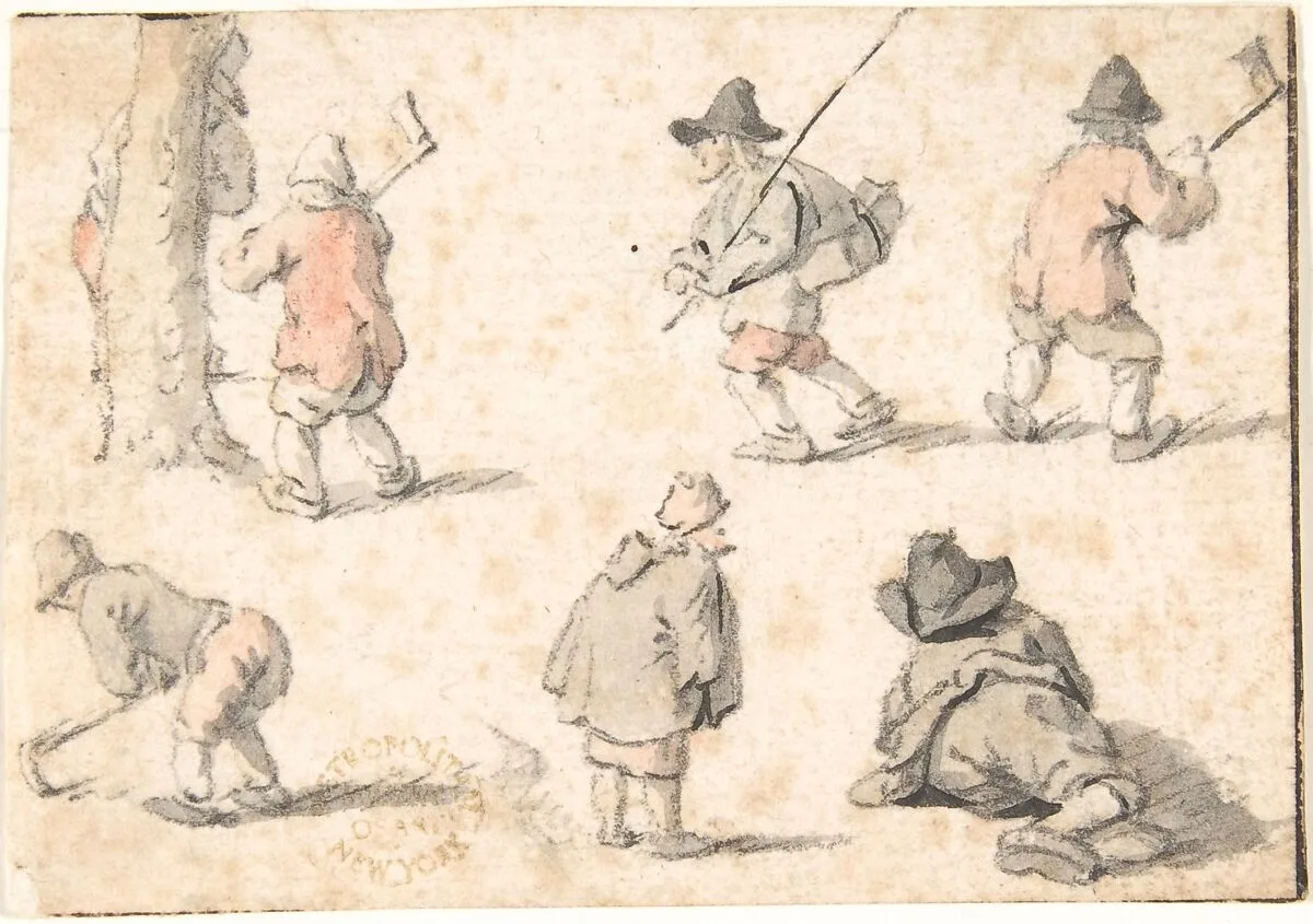 Studies of Peasants — Herman Saftleven II|Jan Brueghel the Elder