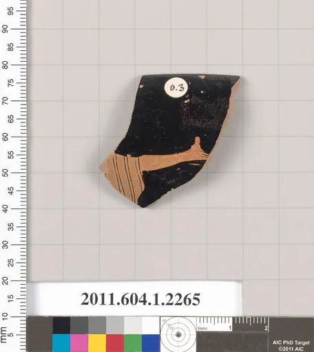 Terracotta rim fragment of a kylix (drinking cup)