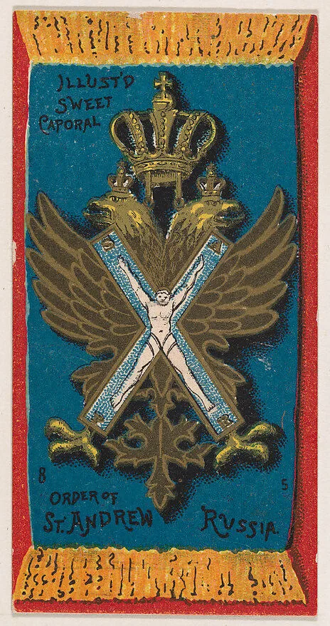 Order of St. Andrew, Russia, from the Military Series (N224) issued by Kinney Tobacco Company to promote Sweet Caporal Cigarettes — Kinney Brothers Tobacco Company
