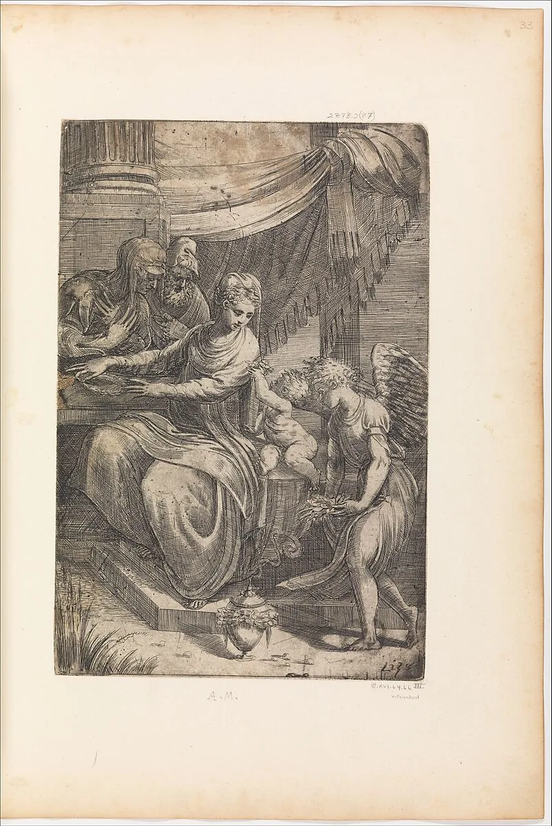 Holy Family with Angel — Andrea Schiavone (Andrea Meldola)