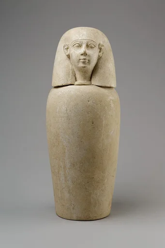 Canopic jar with human head (Imsety)
