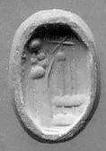 Stamp seal (octagonal pyramid) with cultic scene — Unknown