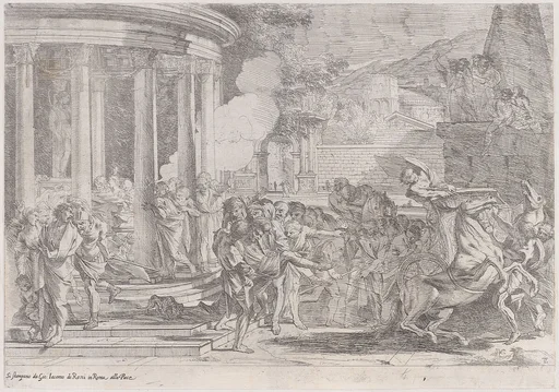 Sinorix carried from the temple of Artemis trying to escape the effects of the poisoning