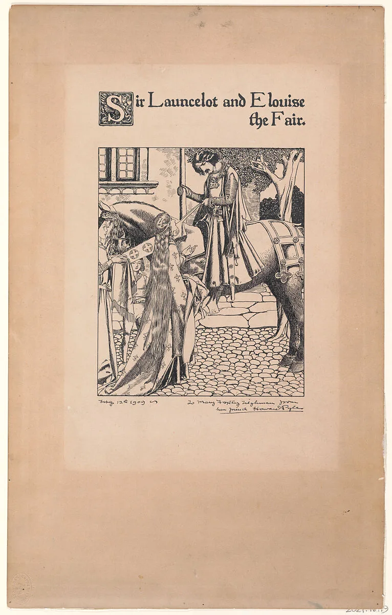 Sir Launcelot and Elouise the Fair, for "The Story of the Champions of the Round Table" — Howard Pyle