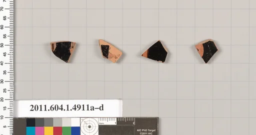 Terracotta fragments of kylikes (drinking cups)