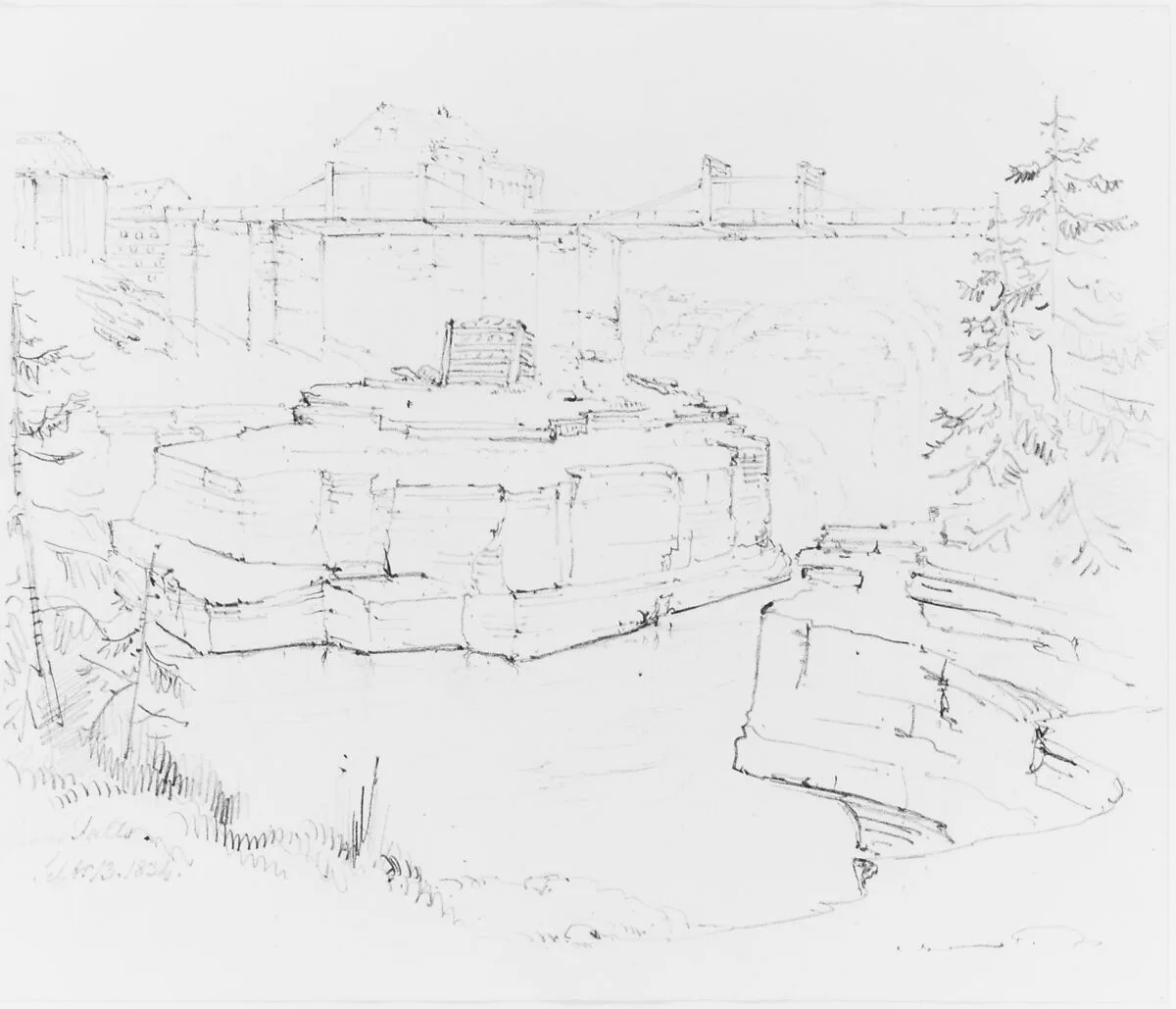 Glen's Falls (from Sketchbook) — John William Casilear