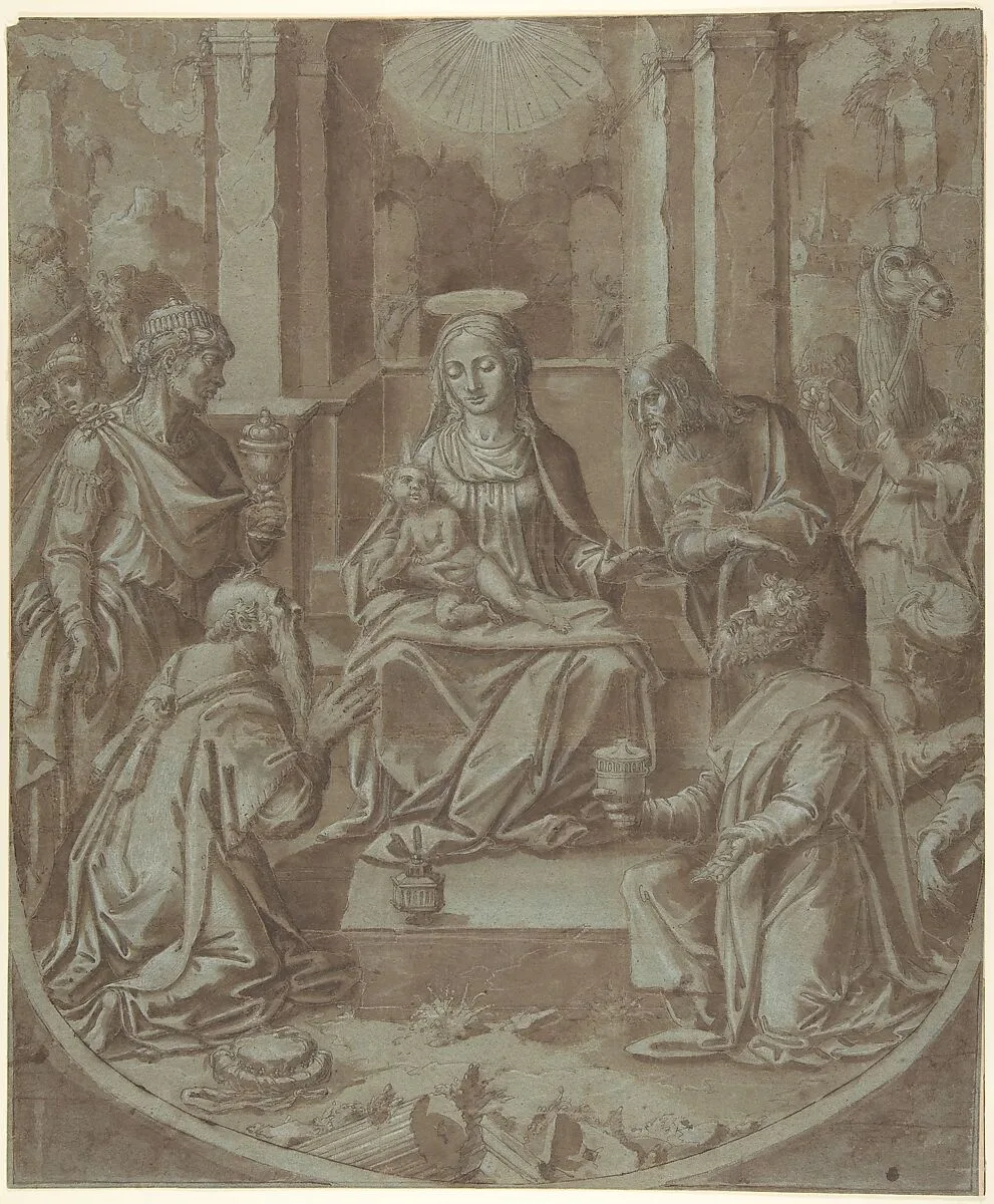 The Adoration of the Magi (Cartoon for an Embroidery) — Diego Lopez de Escuriaz