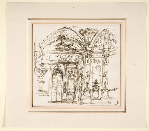 Design for a Stage Set: Highly Decorated Interior of a Palace