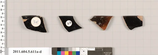 Terracotta rim fragments of kylikes (drinking cups)