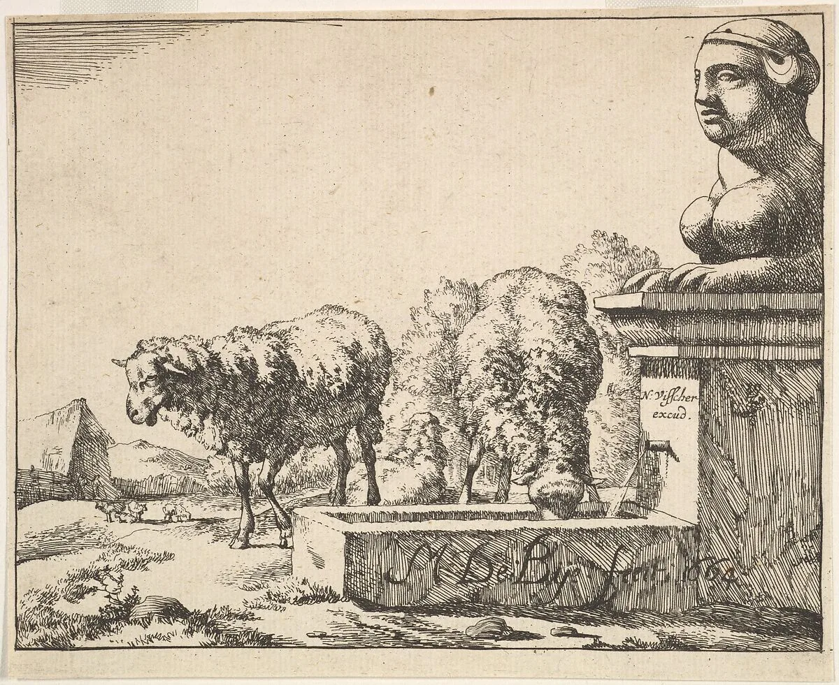 Sheep, from a set of 16 plates — Marcus de Bye|Nicolas Visscher I