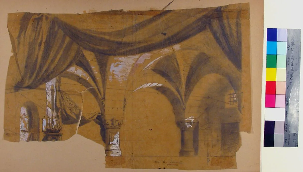 Design for a Stage Set at the Opéra, Paris — Eugène Cicéri