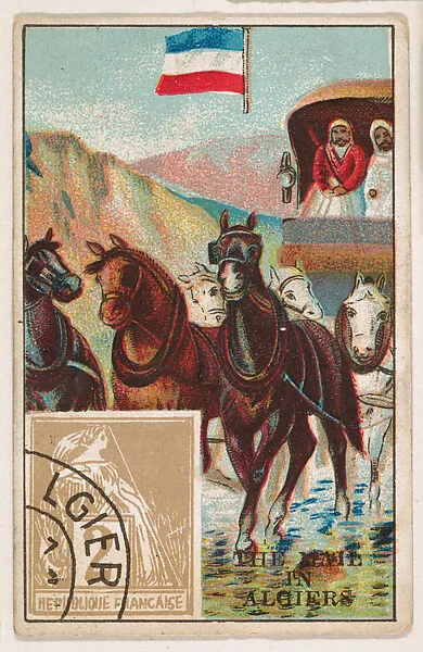 The Mail in Algiers, bakery card from the Stamps and Mail Carriers of All Nations series (D73), issued by the Rochester Baking Company — Rochester Baking Company