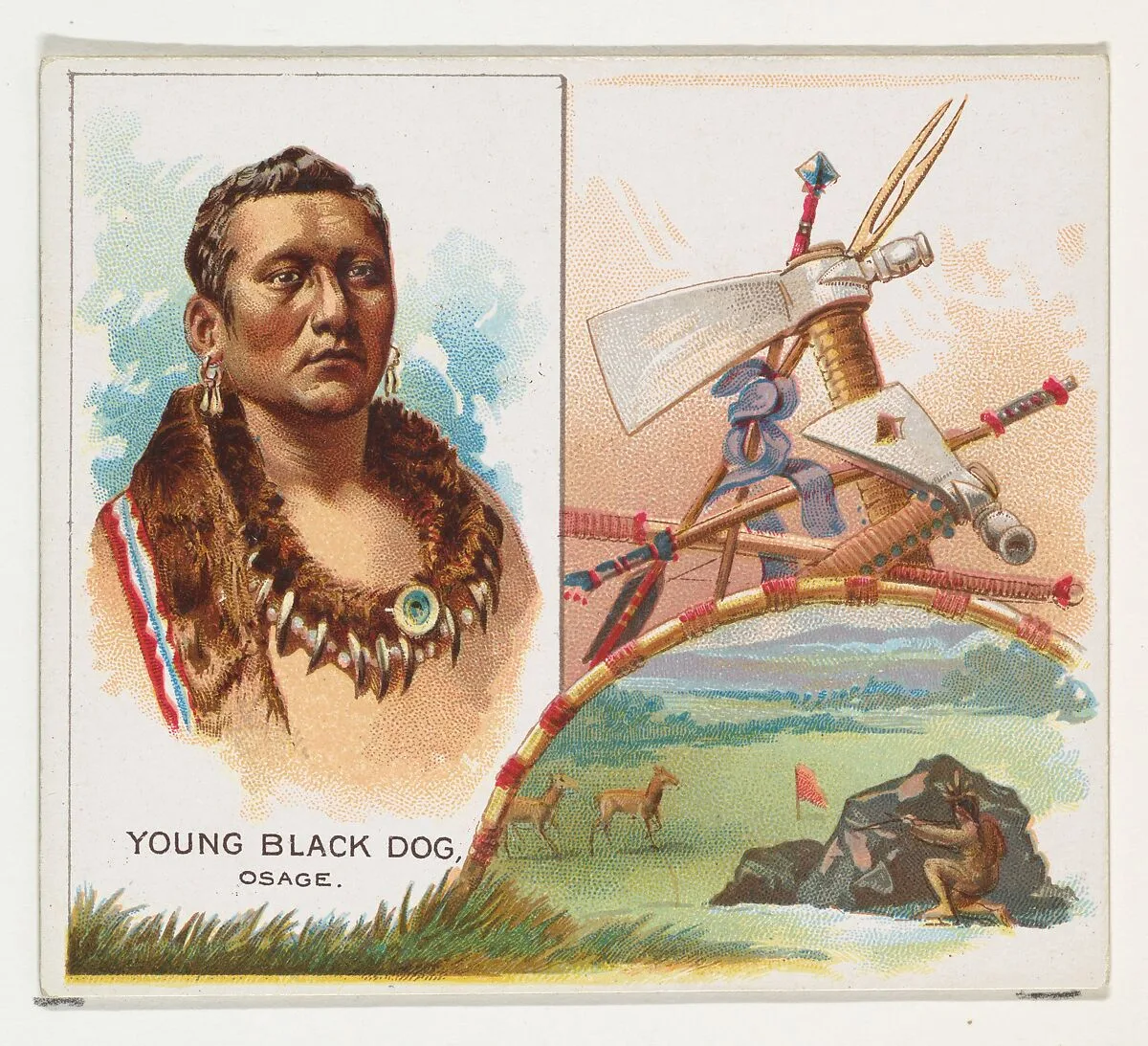 Young Black Dog, Osage, from the American Indian Chiefs series (N36) for Allen & Ginter Cigarettes — Allen & Ginter