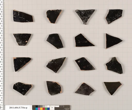 Terracotta fragments of kylikes (drinking cups)