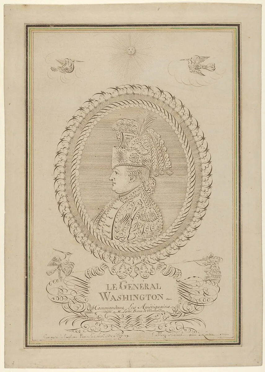 Calligraphic Profile Portrait of George Washington — George Washington|Pierre Jean Paul Berny de Nogen