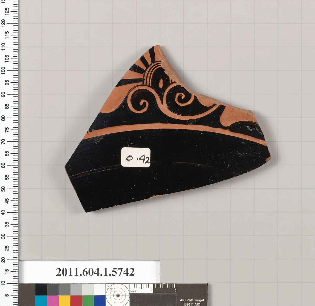 Terracotta fragment of a kylix: eye-cup (drinking cup) — Unknown