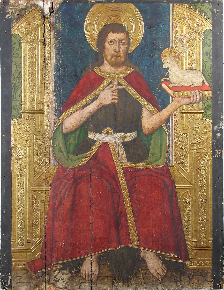 Panel with Saint John the Baptist Enthroned from Retable — Domingo Ram