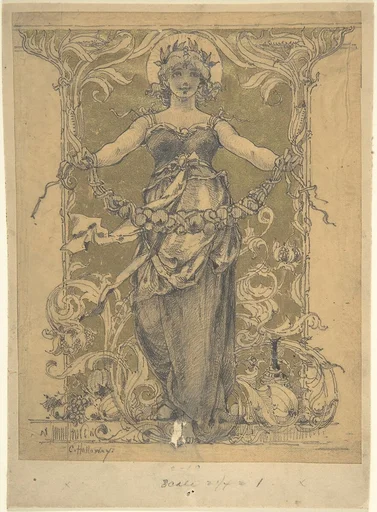 Woman Holding a Garland