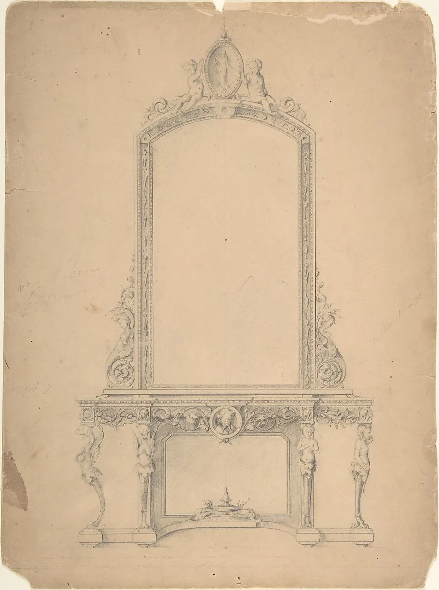 Design for a Mirror — Anonymous, Italian, 19th century