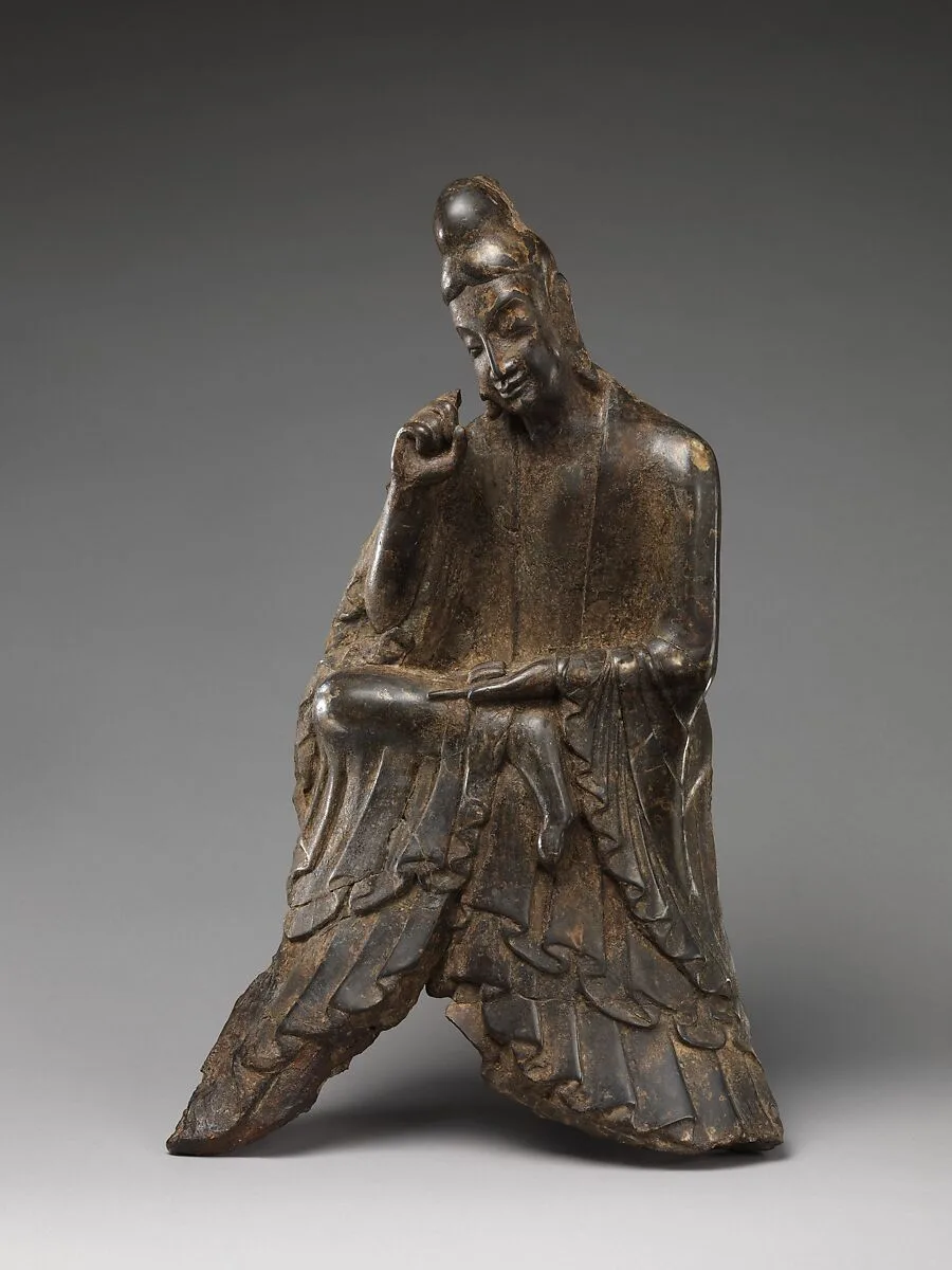 北魏 石雕思惟菩薩像|Bodhisattva in pensive pose — Unknown