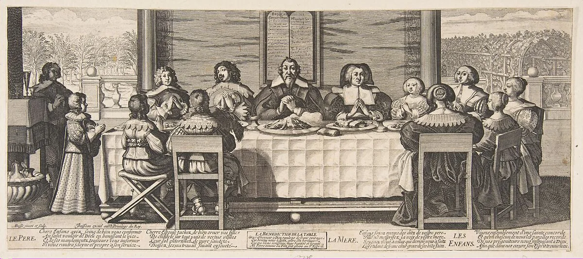 The Benediction at Table — Abraham Bosse|Jean Boisseau