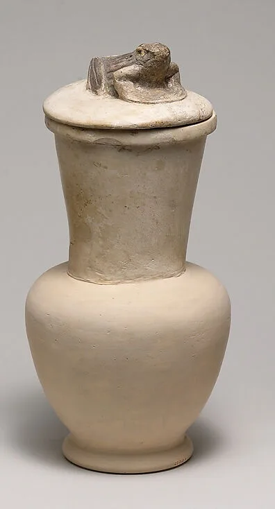 Jar and Lid Decorated with a Frog — Unknown